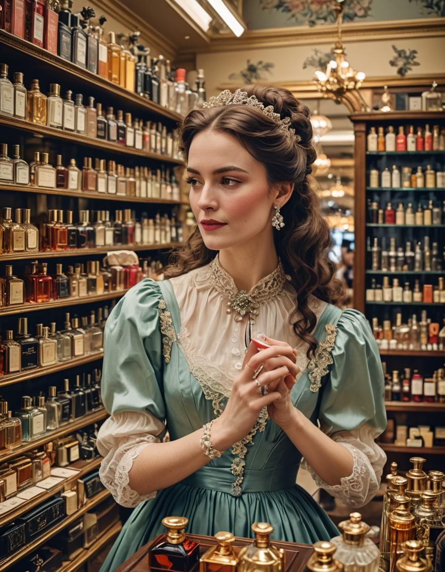 Victorian Woman's Joyful Perfume Experience in London