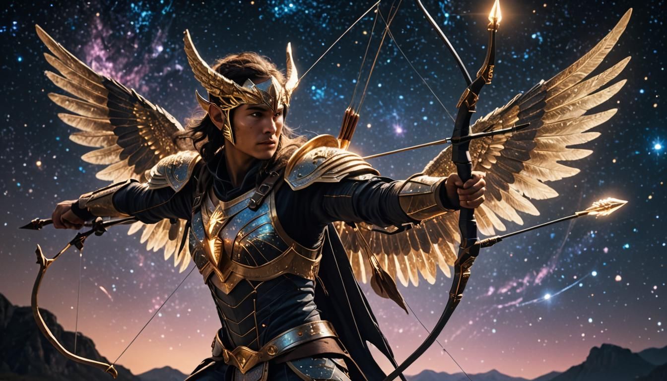 Celestial Archer with Starlight Bow: Cinematic Still