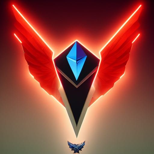 Ethereum Logo with Neon Wings in Metaverse Art