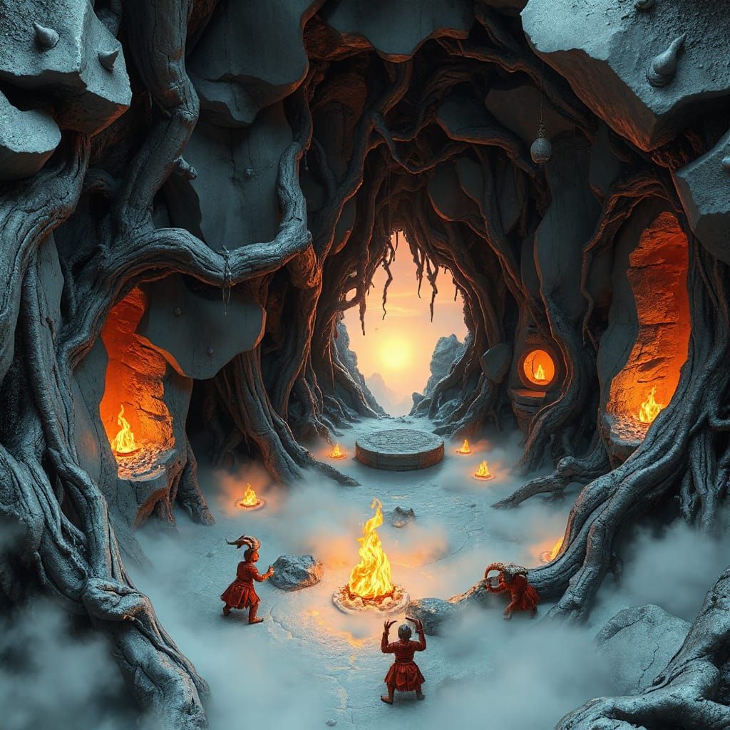 High Relief Trompe L'oeil Digital Art in Isometric Perspecti...