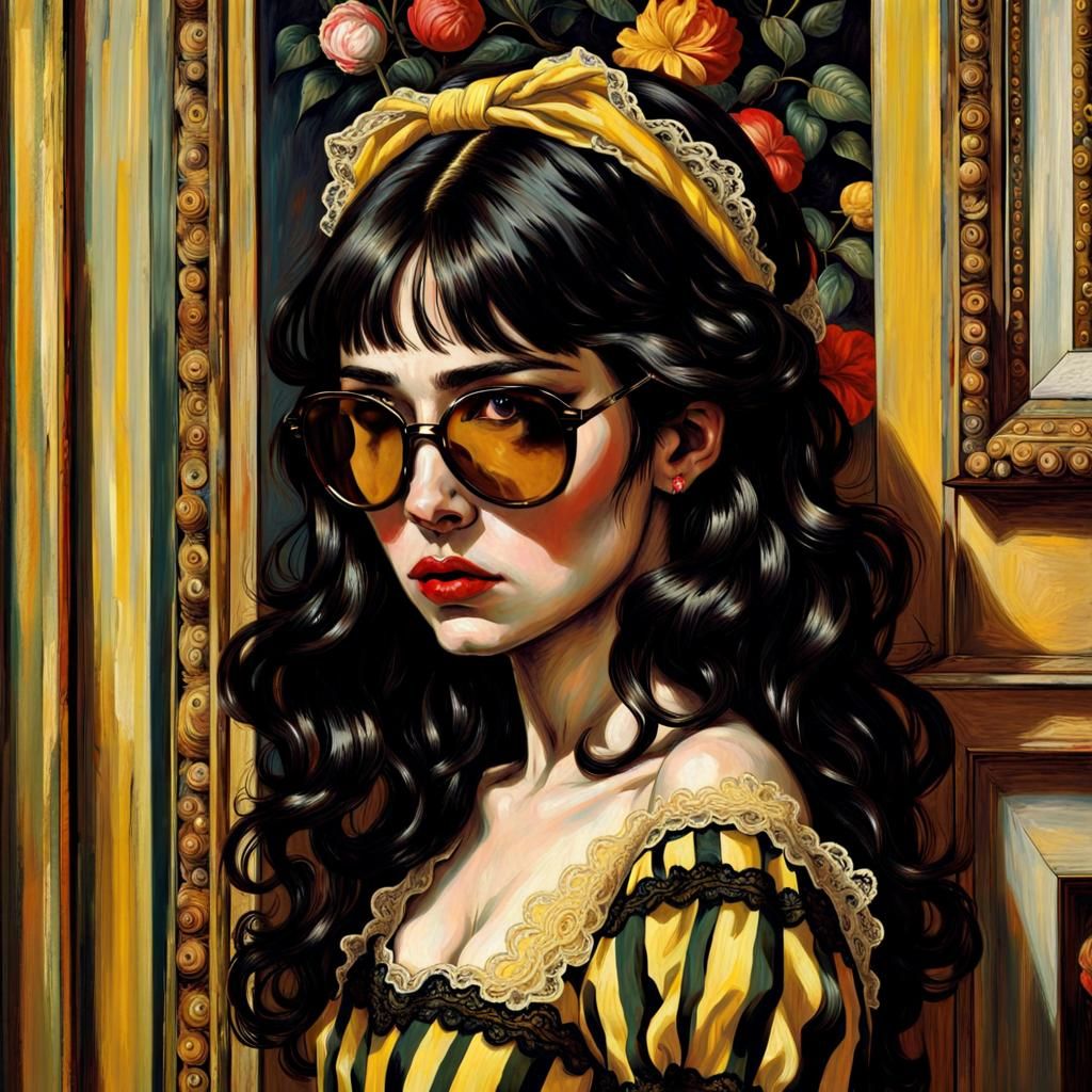 Psychedelic Portrait in Classical Art Style