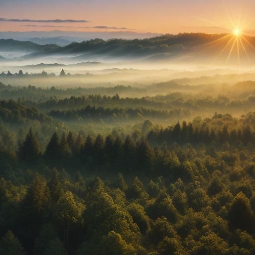 Early Morning Sunrise Landscape with Dew Drops