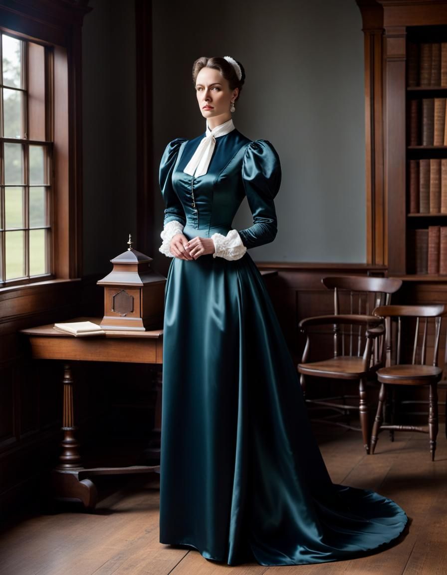 1890s School Teacher in Old Schoolhouse