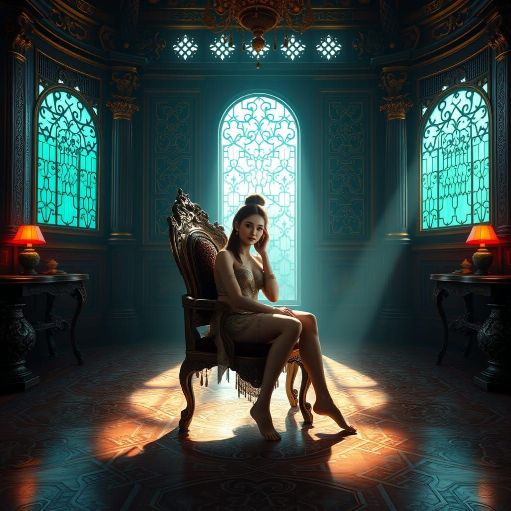 Elegant Lady of the Rococo Palace