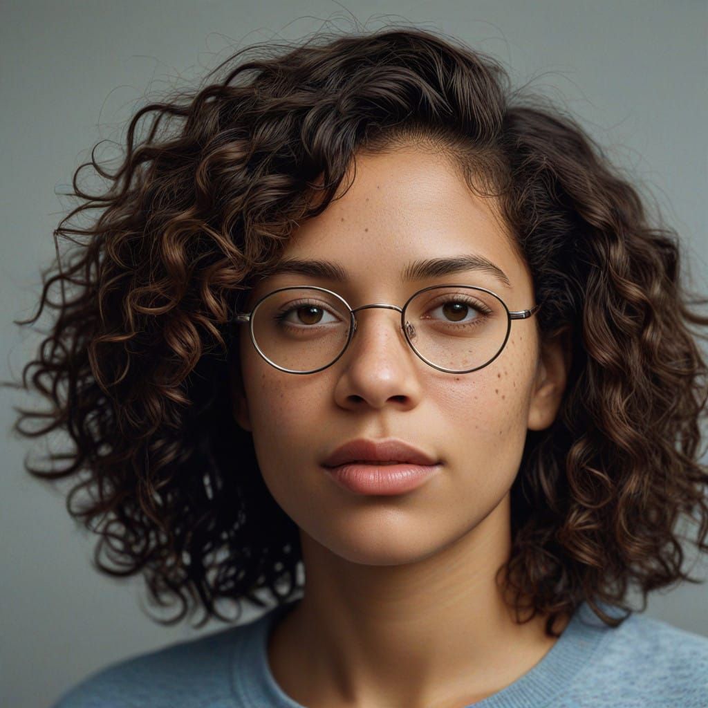 Cinematic Portrait of a Joyful Black Woman in Atmospheric St...