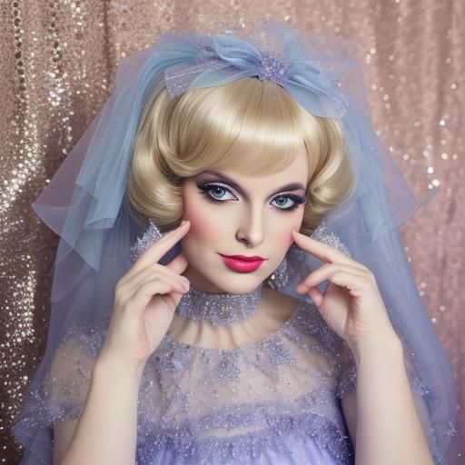 Extravagant Blonde in Old Hollywood Style Portrait