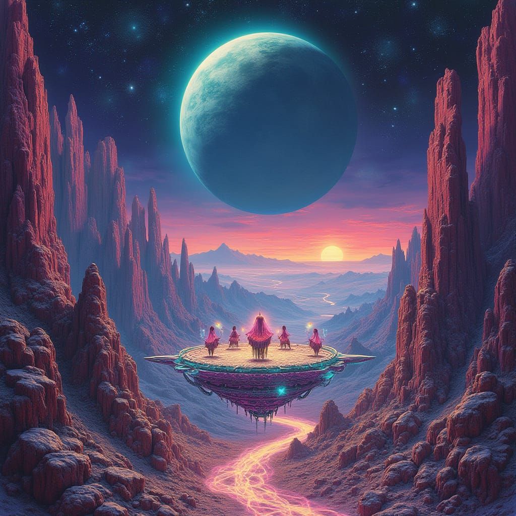 Ethereal Exoplanet Concert in Cosmic Dreamscape