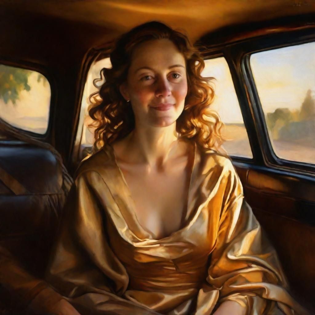Mona Karen in SUV: Renaissance Style Portrait