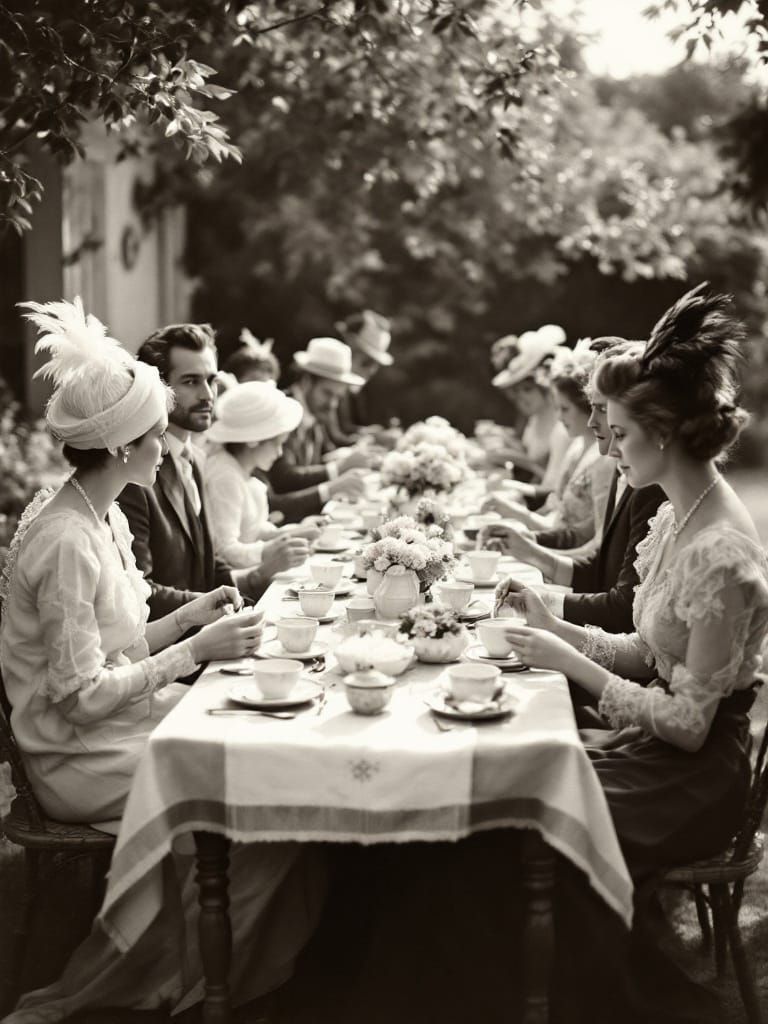 Edwardian Garden Tea Party: Authentic Social Realism
