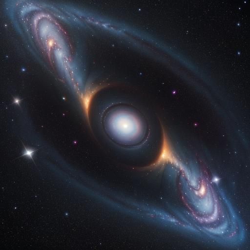 Saturn's Ringed Beauty in Deep Space: Oil Painting