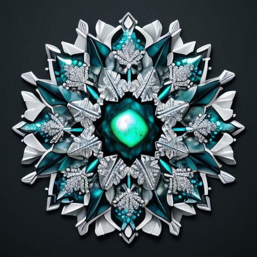 Surreal Snowflake Abstractions in Metallic Hues