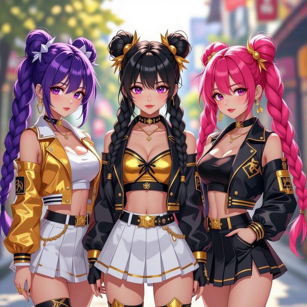 K-Pop Demon Hunters in Anime Style