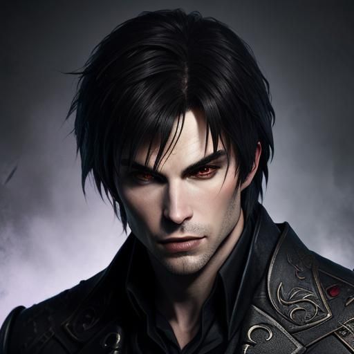 Hyperrealistic Vampire Portrait with Fangs and Intense Detai...