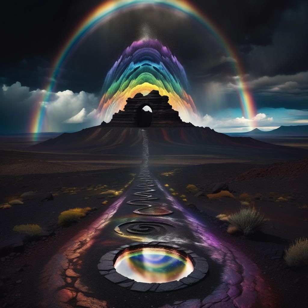 Rainbow Portal on a Dark Path