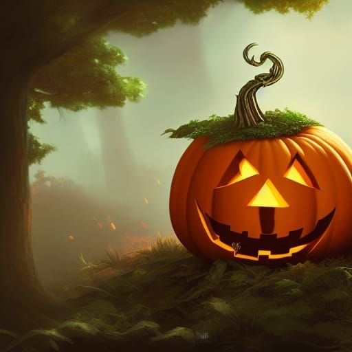 Detailed Jack O'Lantern Fantasy Concept Art