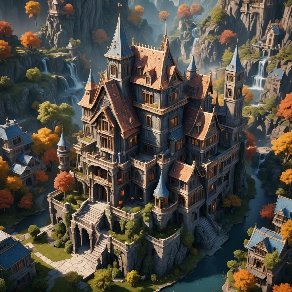 Extremely Expensive House: Detailed Matte Painting