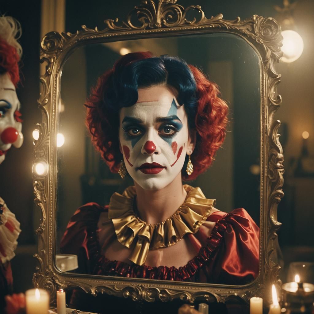 Katy Perry as Clown in Classic Hollywood Style