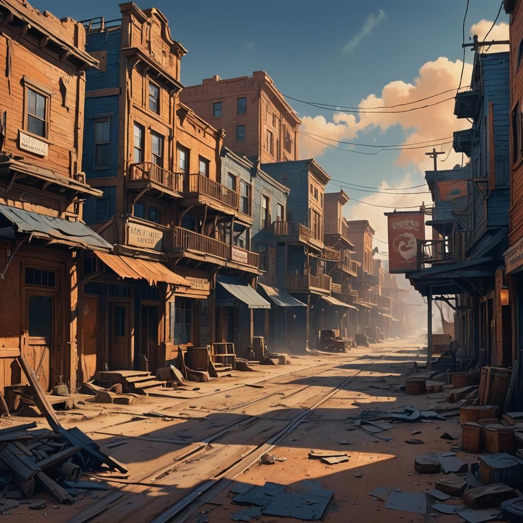 Dystopian Western Town Concept Art