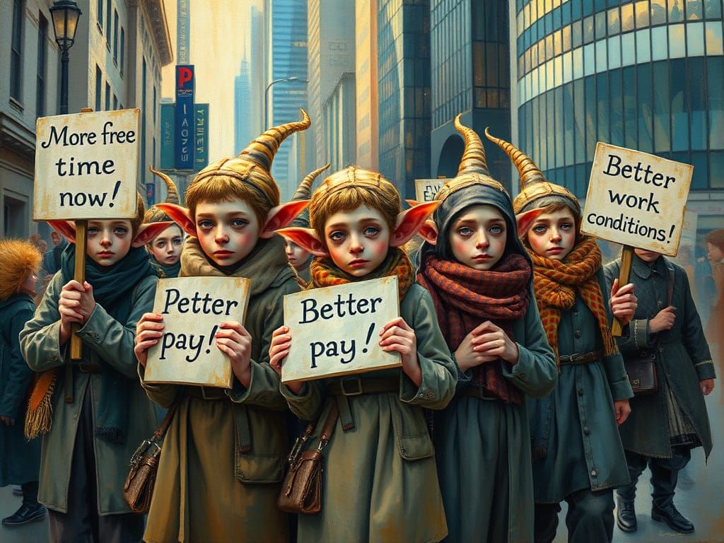 Elves protesting