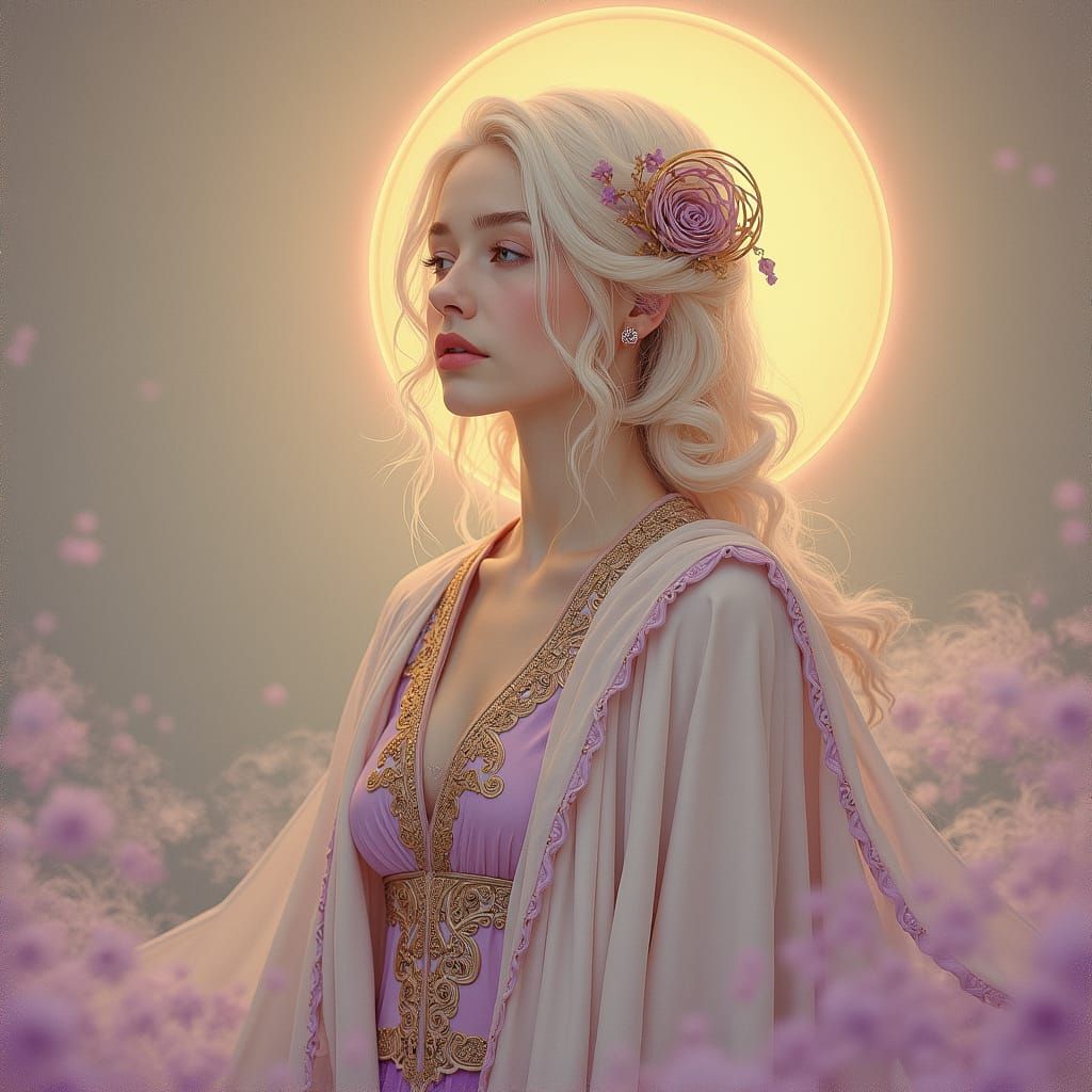 Ethereal Divine Figure in Mystical Setting