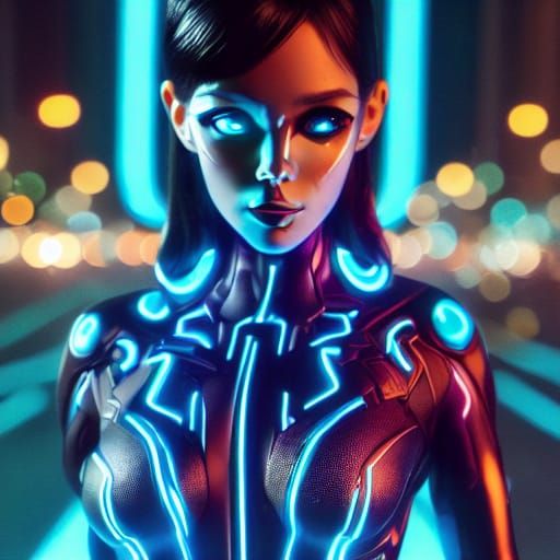 Anime art style female brunette mid-length hair wearing blac...