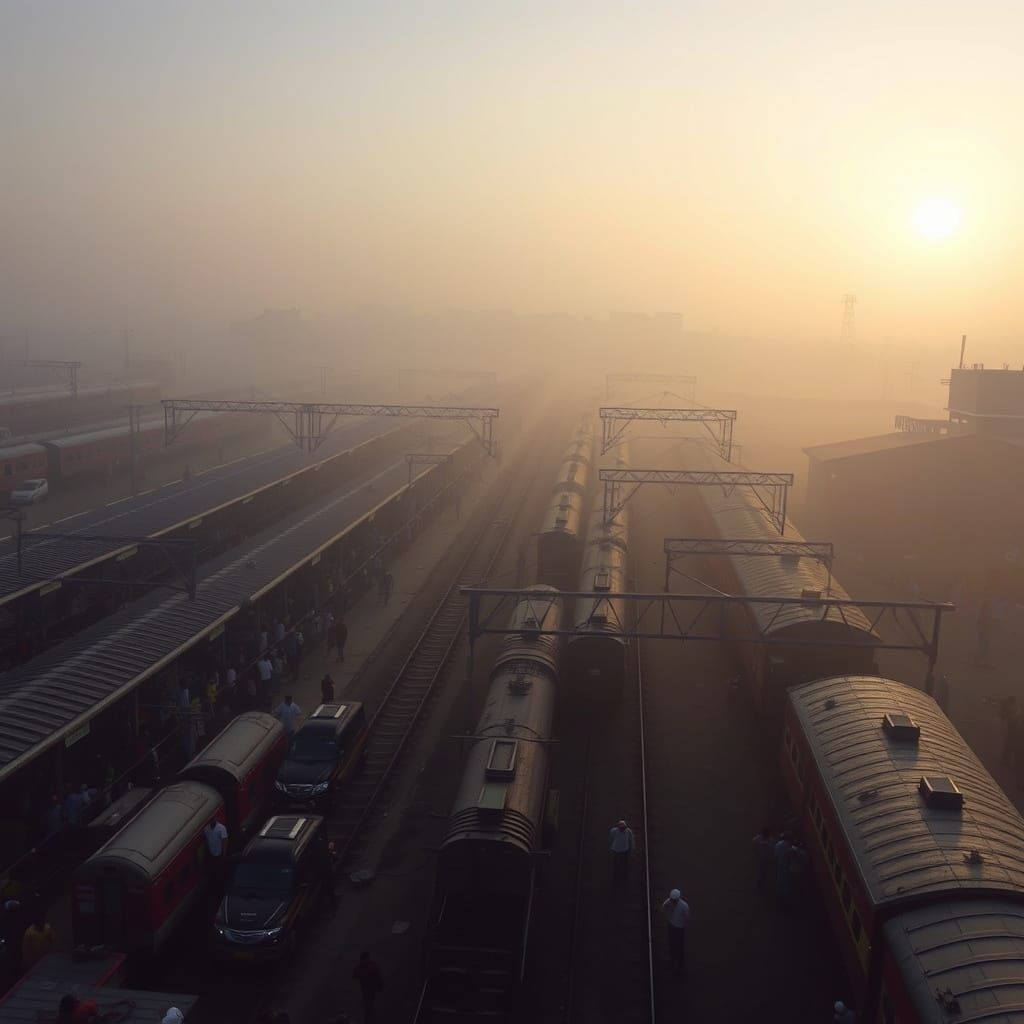 Kanpur Railway Station: Golden Hour Cinematic Aerial View