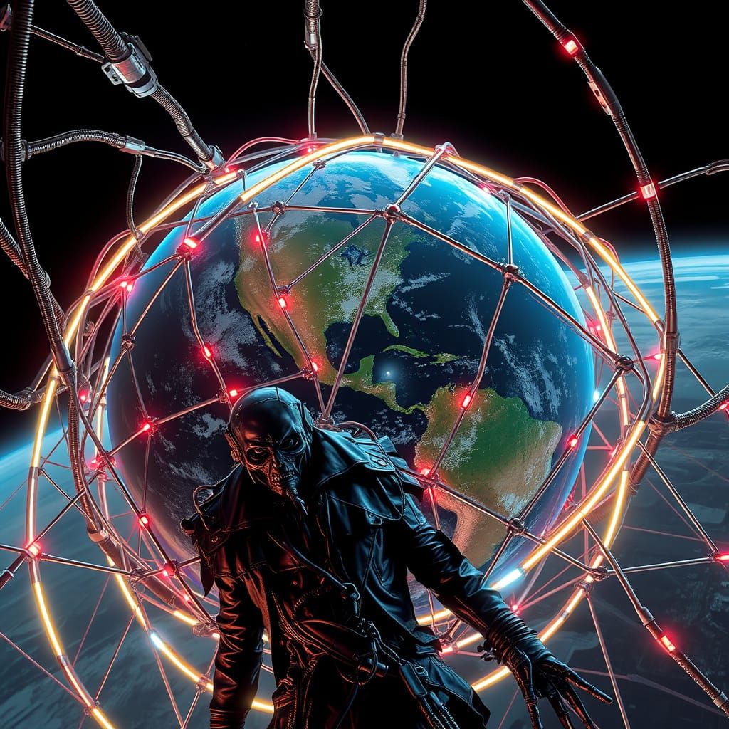 Cybernetic Earth: Dystopian Biomechanical Art