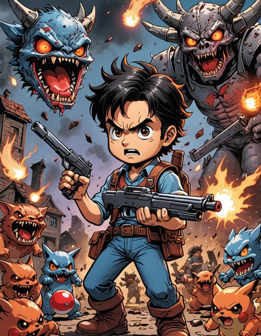 Ash as Ash (Army of Darkness/Pokemon mashup)