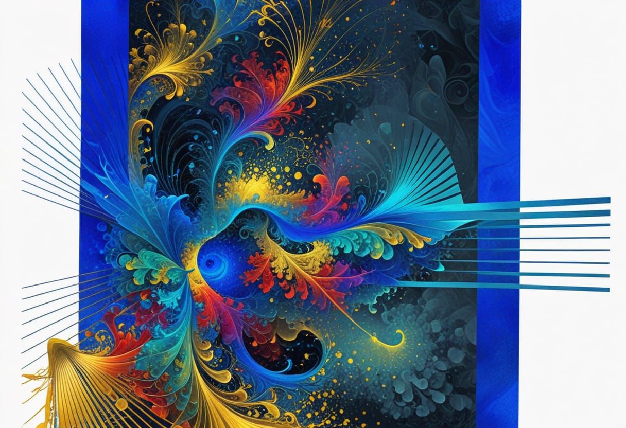 Abstract Geometric Shapes with Vibrant Color Details