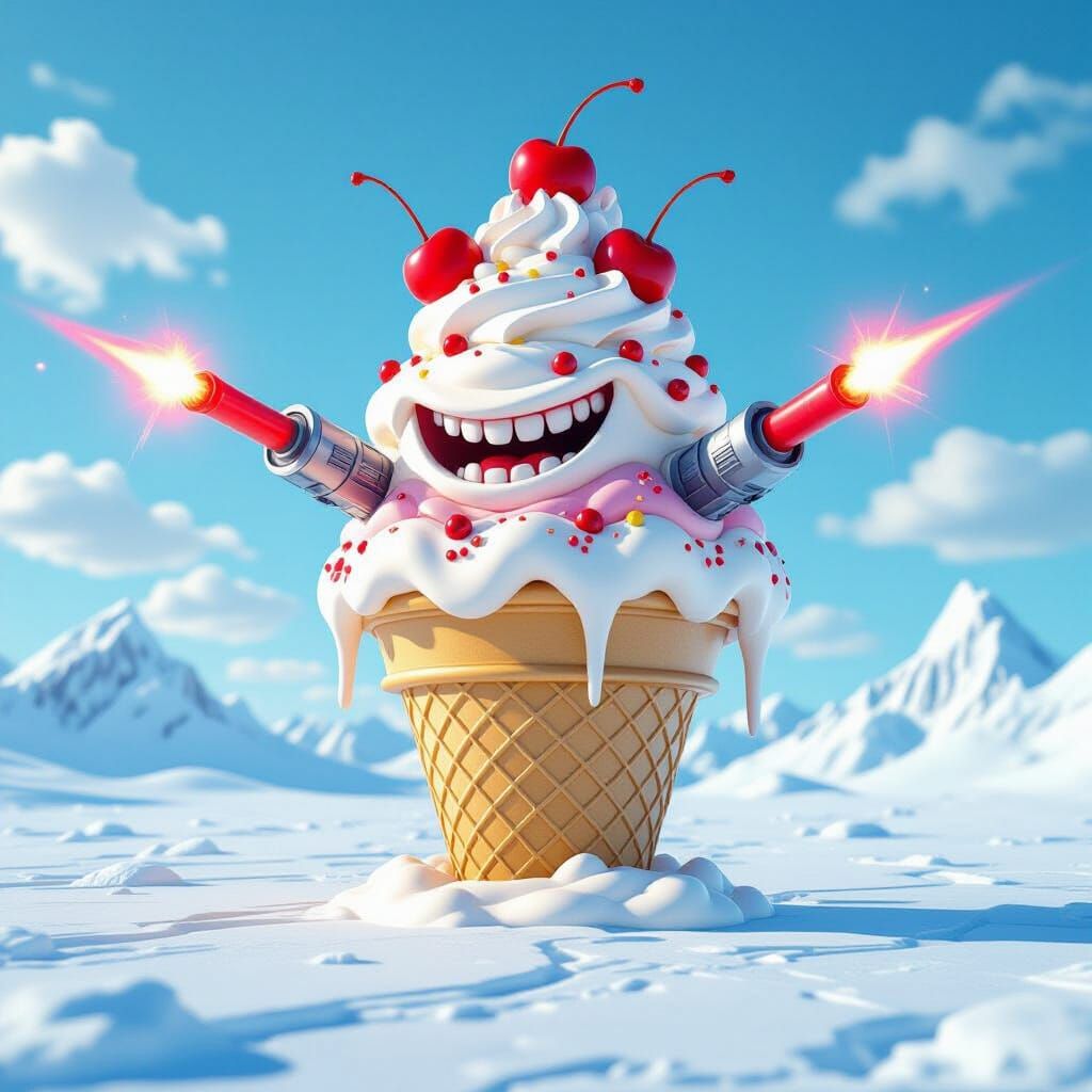 Colossal Sentient Ice Cream Sundae Villain Base