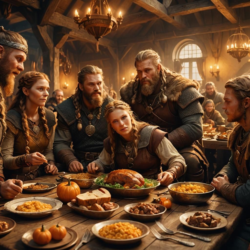 Vikings Celebrate Thanksgiving: A Matte Painting