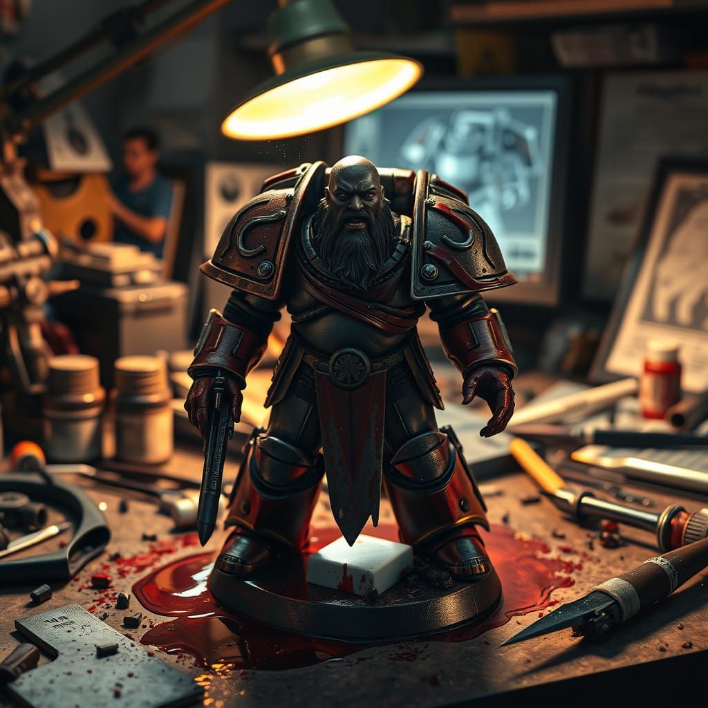 Warhammer Model Comes to Life in Grimdark Scene