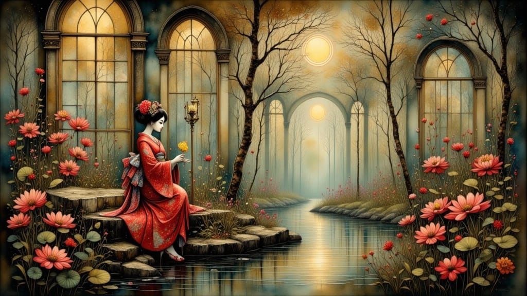 A Geisha in Whimsical Industrial Splendor