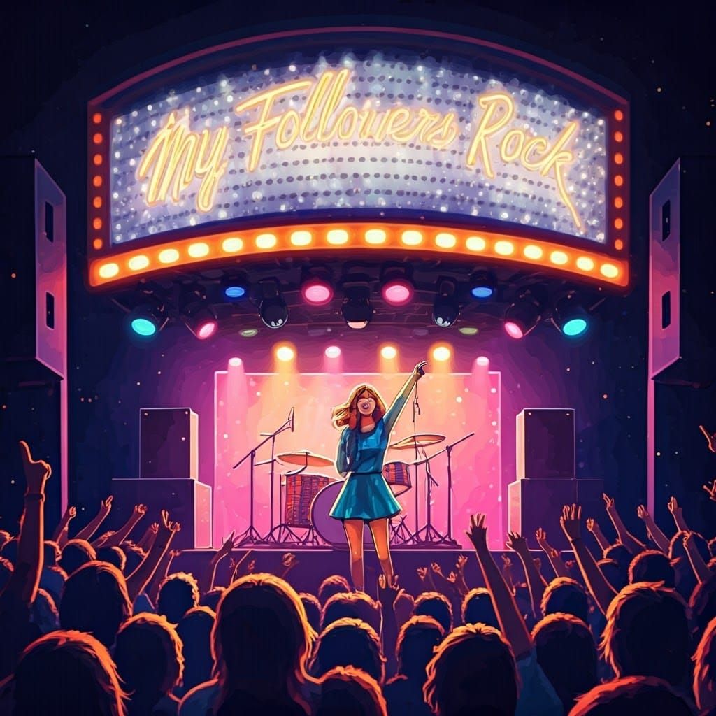 Girl Band Performance in Pop Art Style