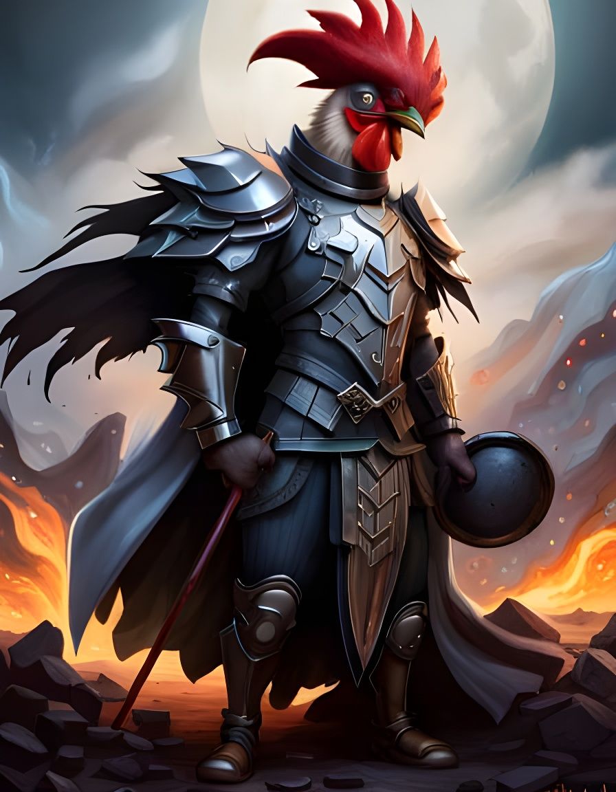 Armored Rooster: Epic Fantasy Concept Art