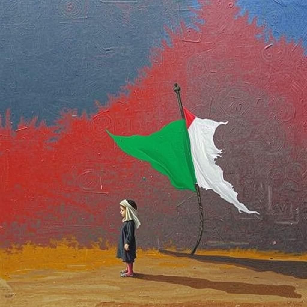 Palestinian Child in Ruins: Dark Realism