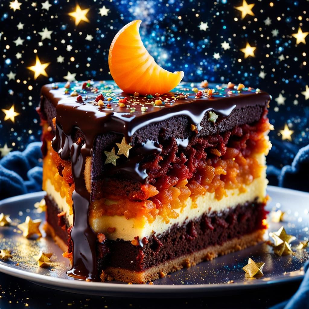 Magical Galaxy Cake Slice Masterpiece