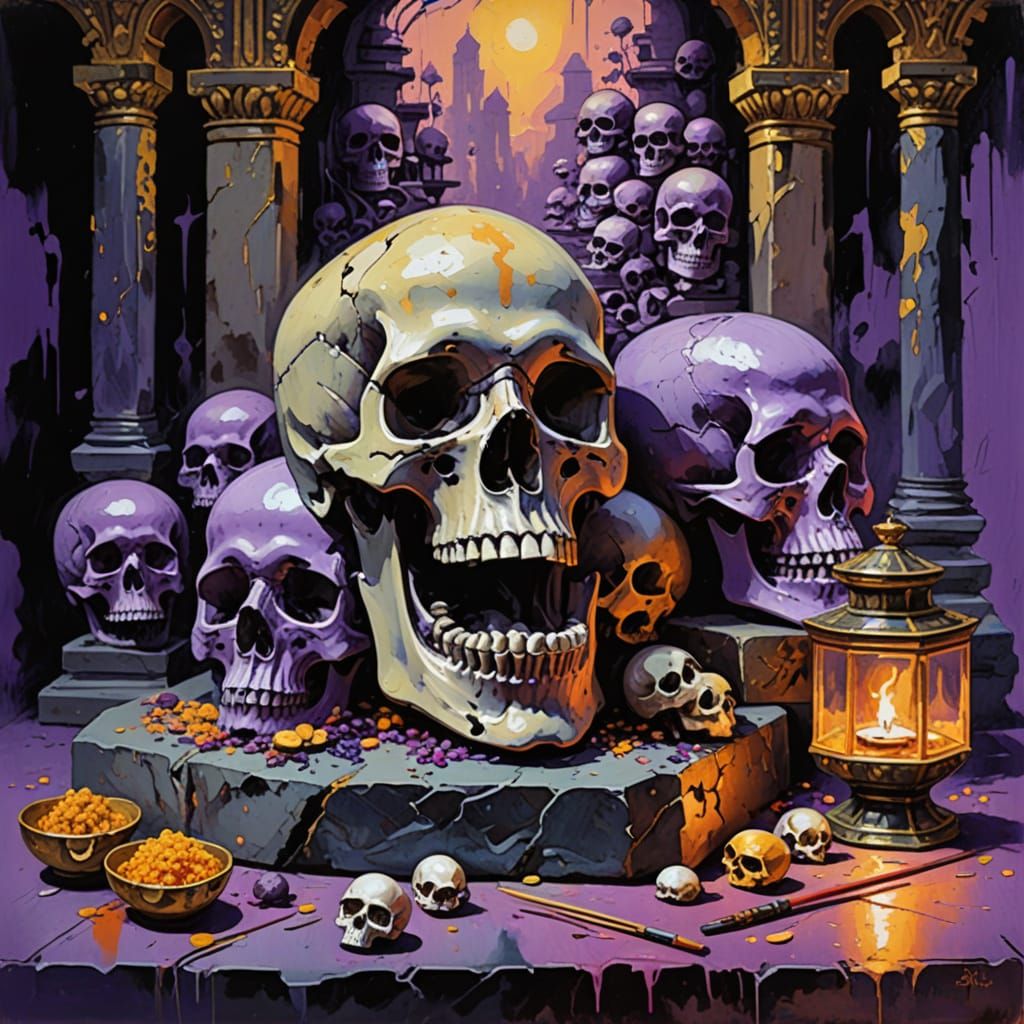 Gouache Painting of Ancestral Ossuary Gallery