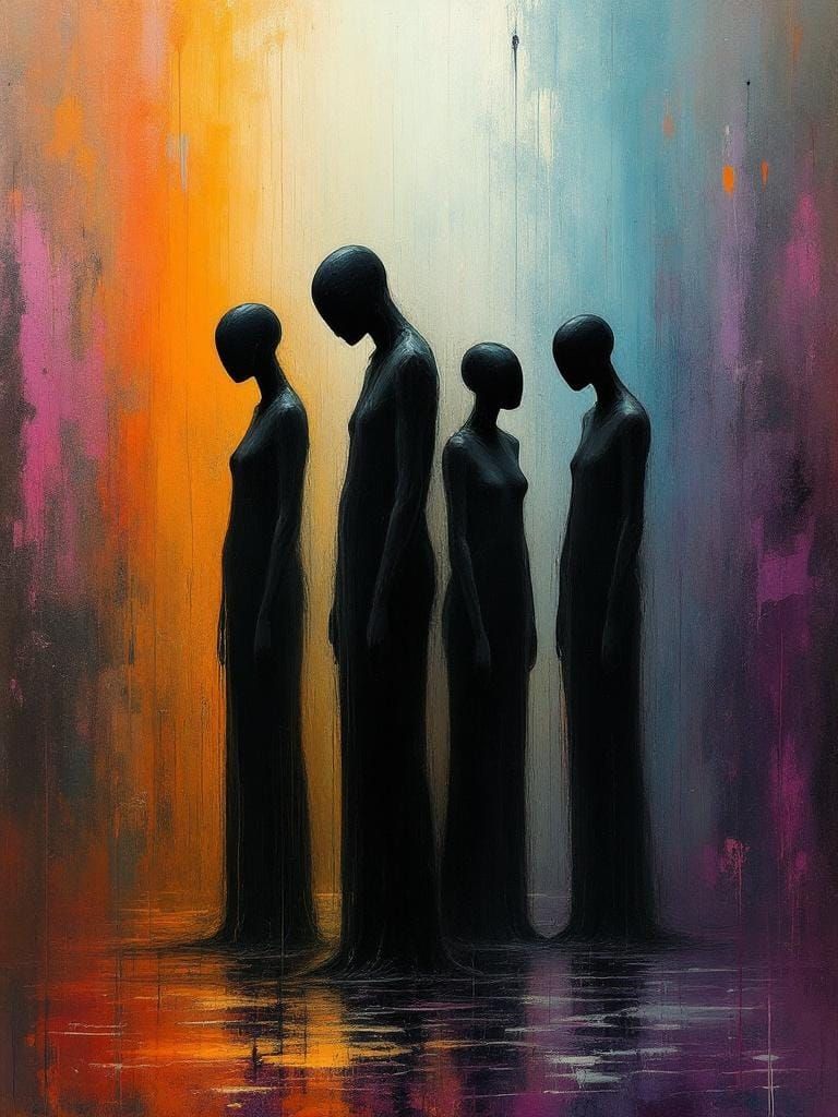 Expressionistic Silhouettes in Abstract Emotional Landscape