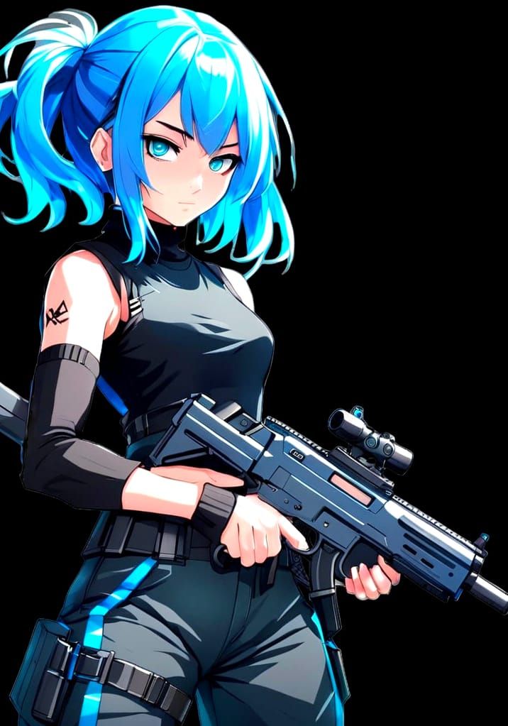 Anime Girl in Cyberpunk Attire