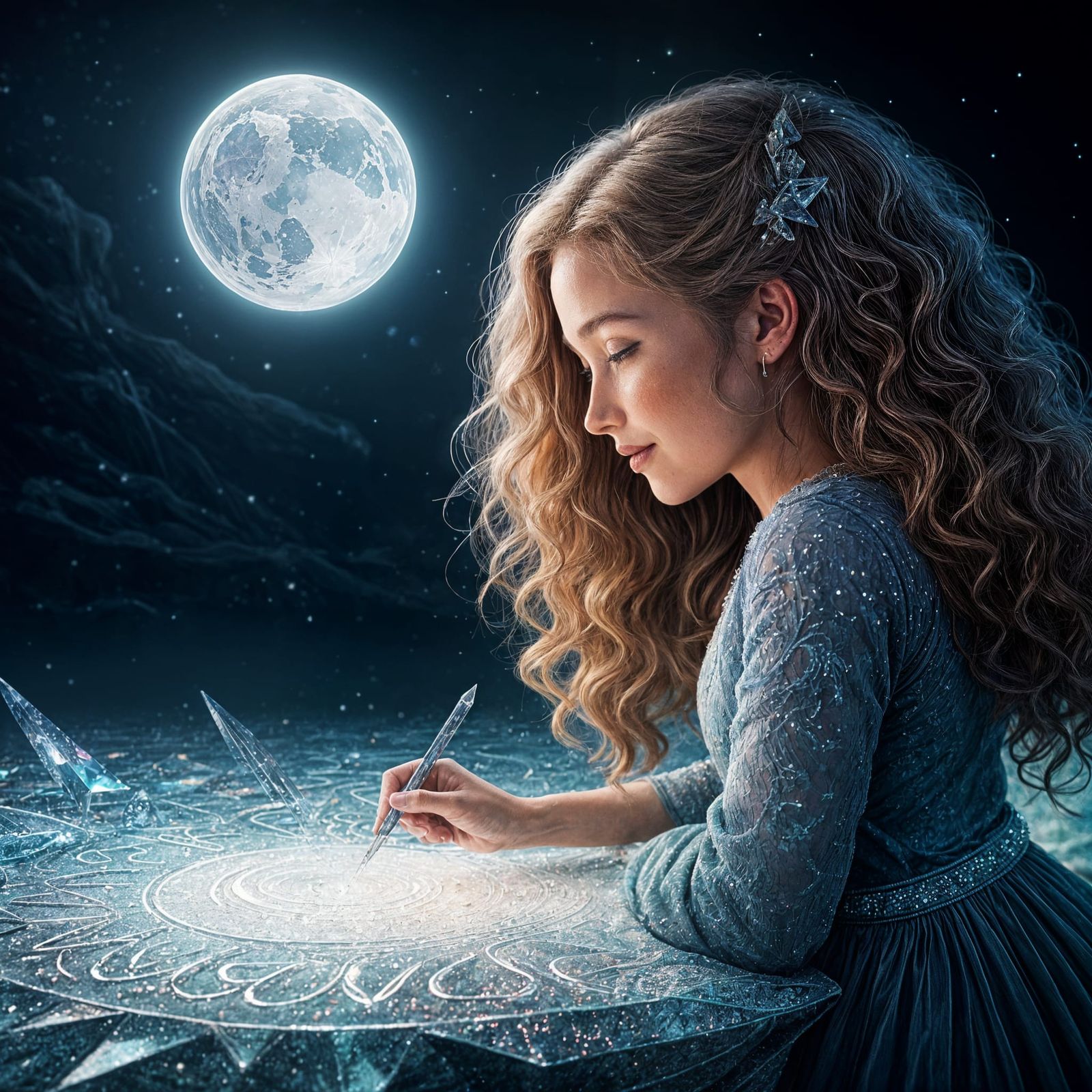 Glowing Freckled Girl Welcomes You to a Starry Night