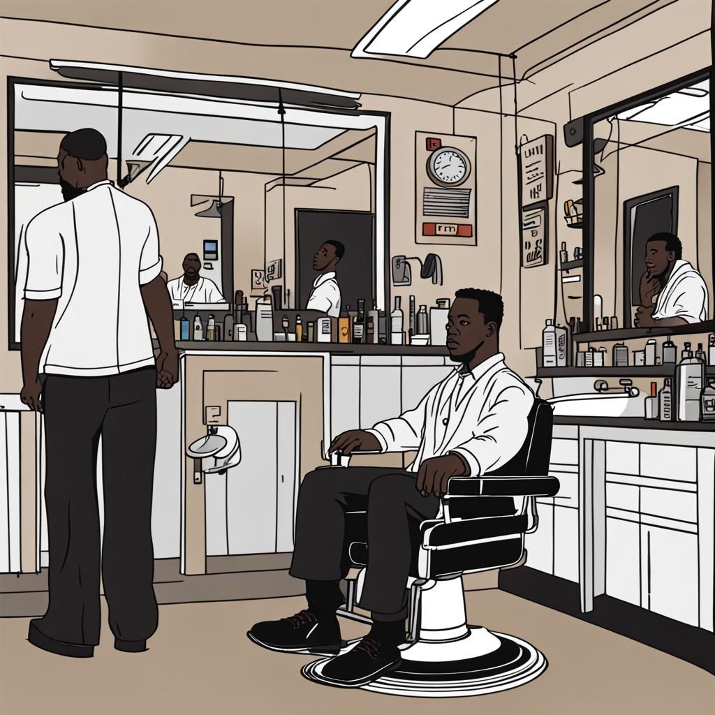 Black Man at the Barbershop