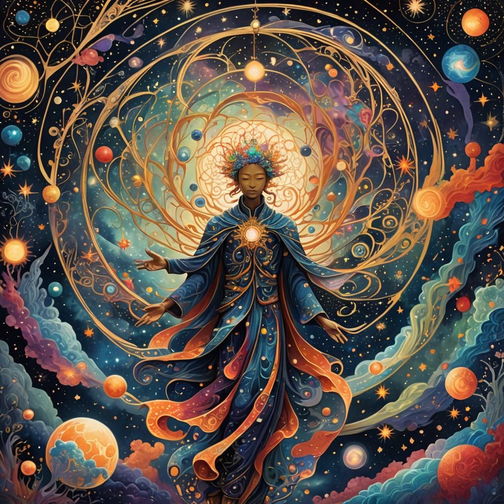 Cosmic Transformation: Surreal Digital Art Landscape