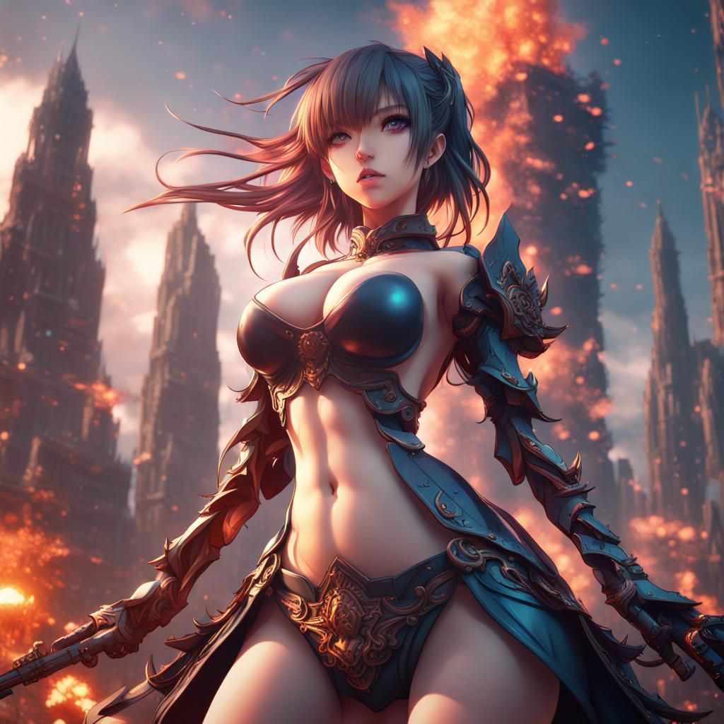 Anime Girl: Detailed Matte Painting in 8K