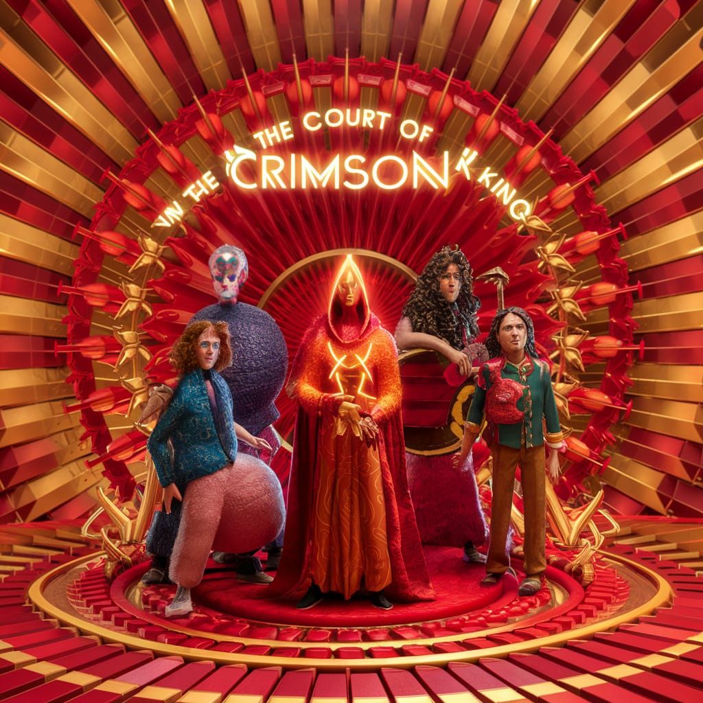 Pixar Style Crimson King Album Cover