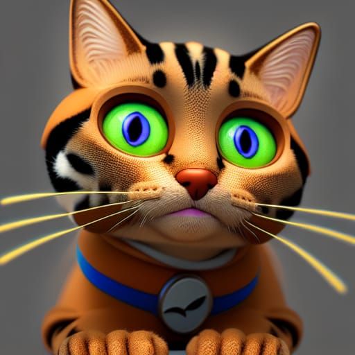 Schrodinger's Cat as 3D Digital Art