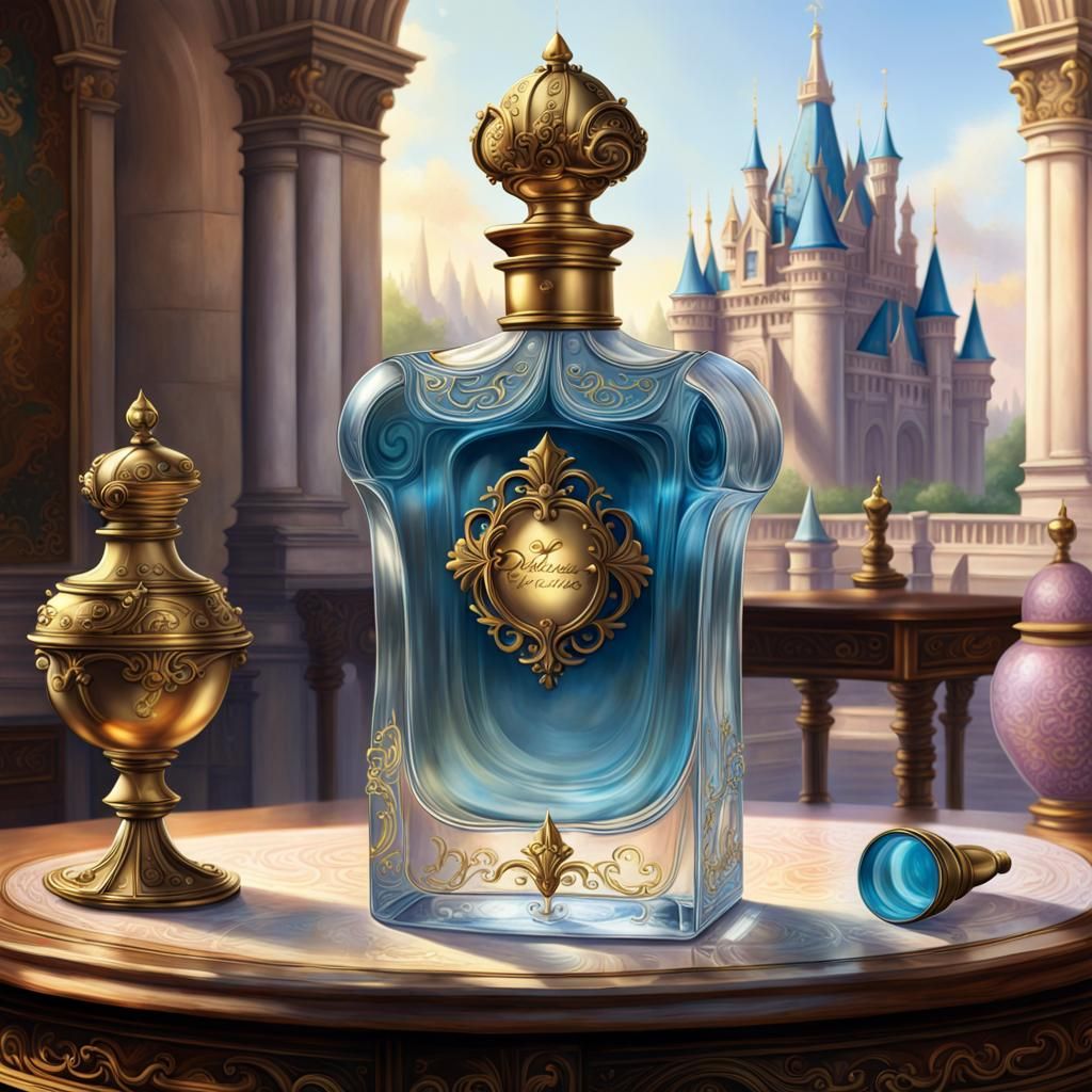Perfume Bottle in Photorealistic Disney Fantasy Style