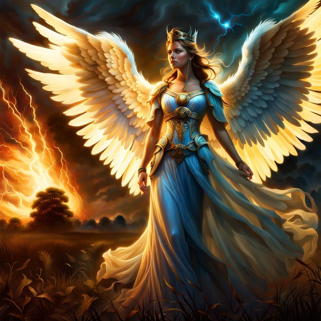 Bioluminescent angel saving lost souls during the American Civil War