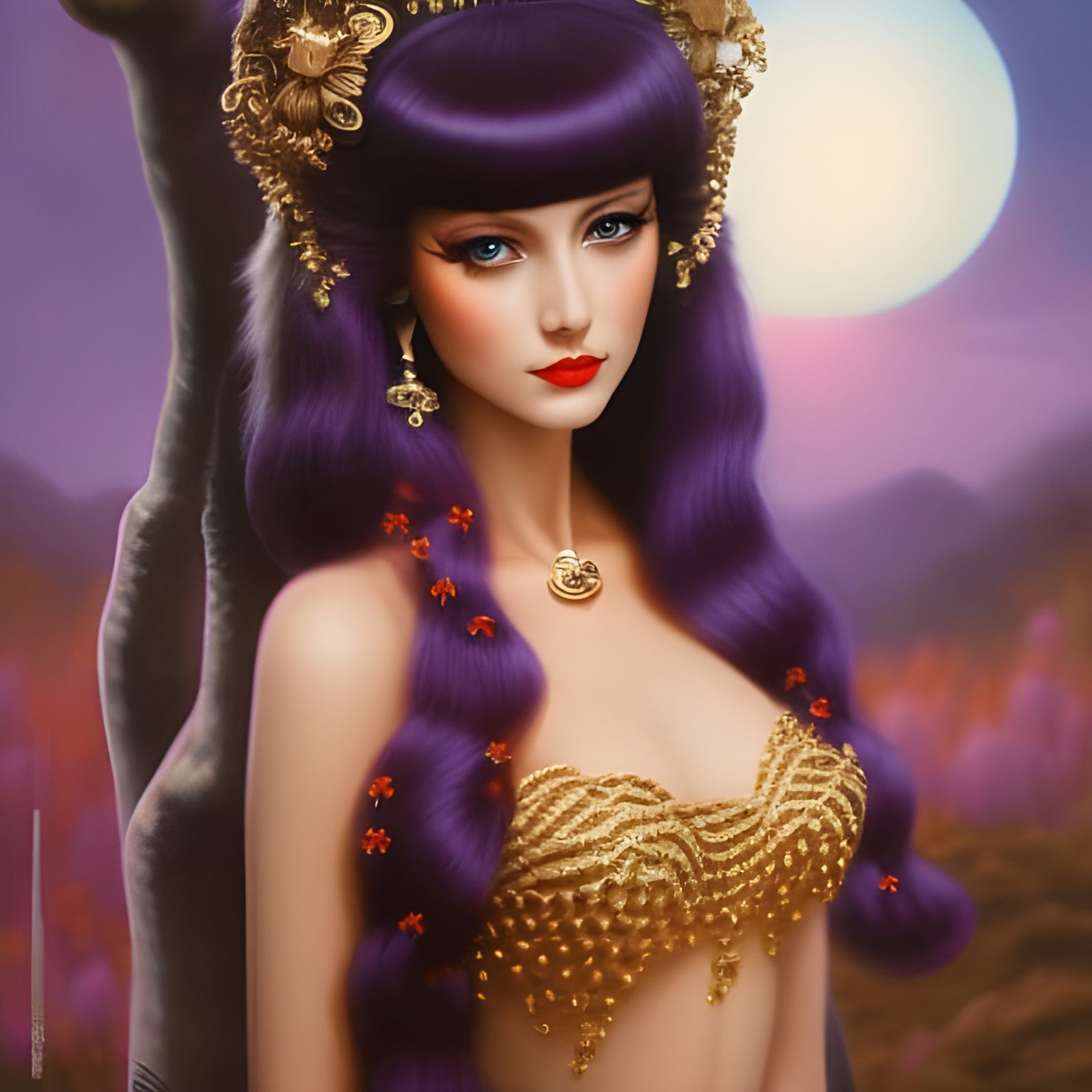 Detailed Portrait of Eugenia Cooney in Sci-Fi Style