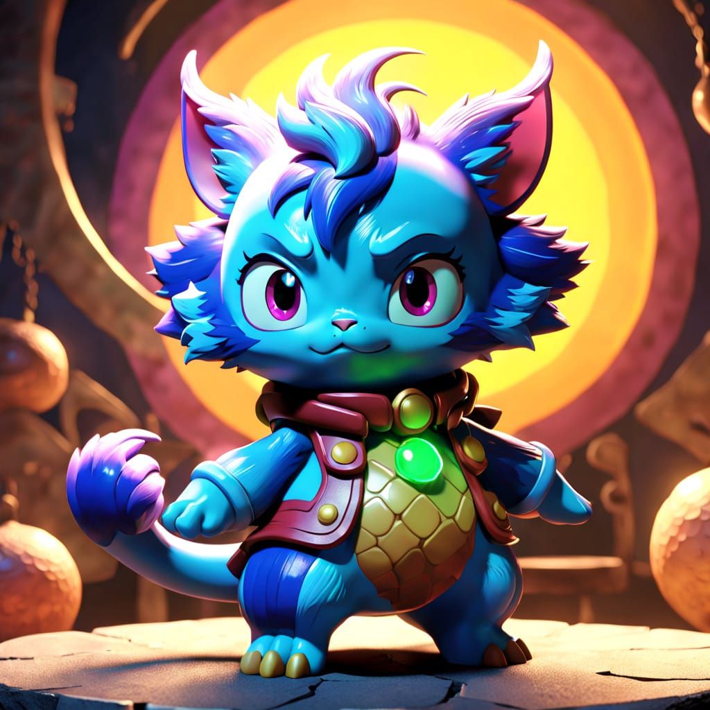 Hyper-Realistic Anime PIAO Neopet in Manga Style